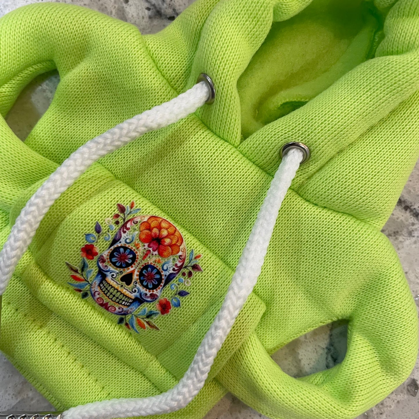 Green Flowers Skull Novelty Gear Stick Hoodie - Retro Fast Fords