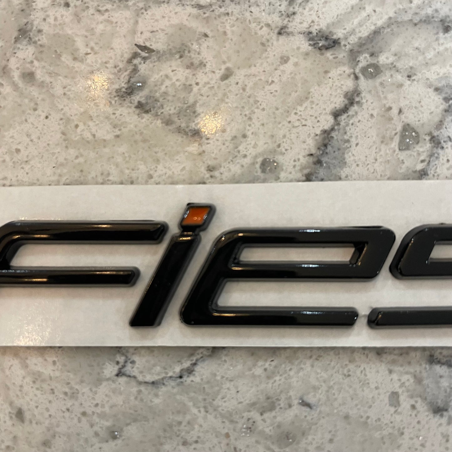 ST Badge set Orange With Black Outline, front and rear with matching Fiesta badge - Retro Fast Fords