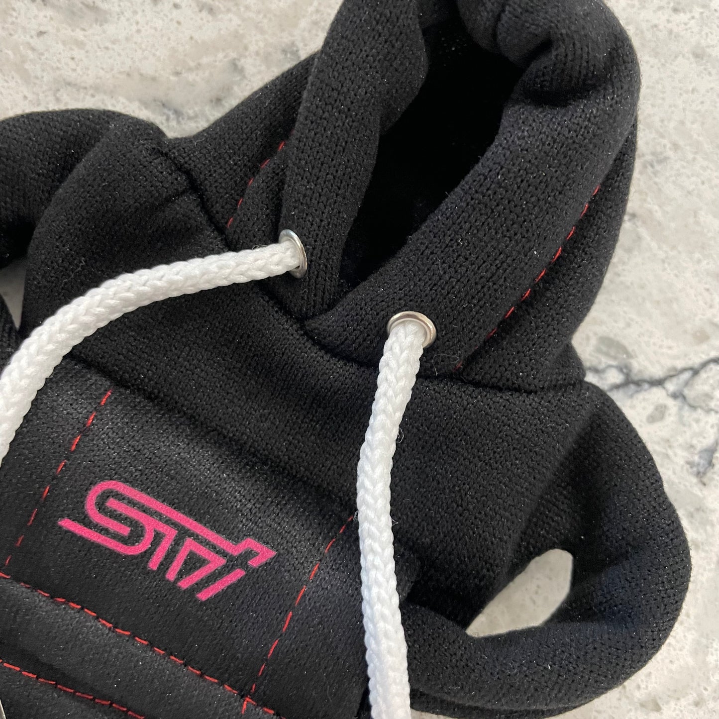 Subaru STI Pink Logo Gear Stick Hoodie Black - Retro Fast Fords