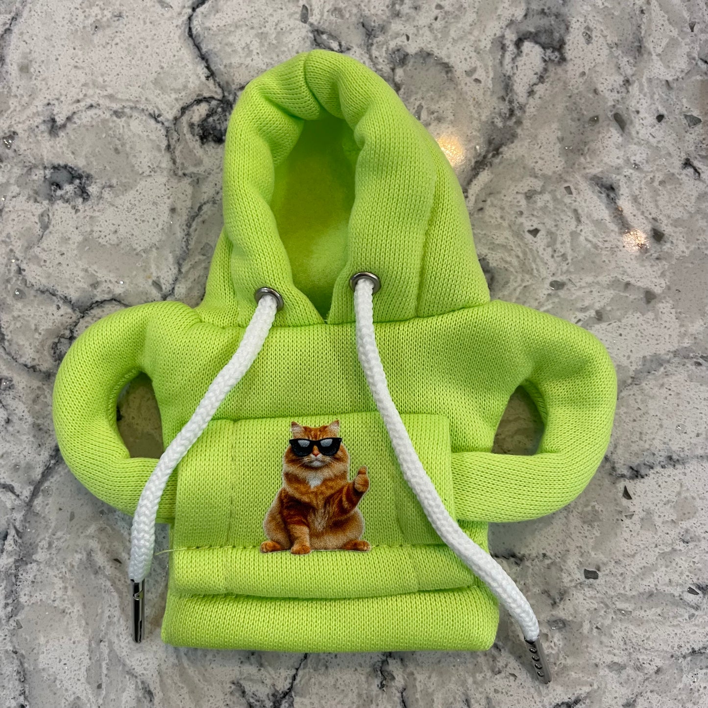 Green Groovy Cat Novelty Gear Stick Hoodie - Retro Fast Fords