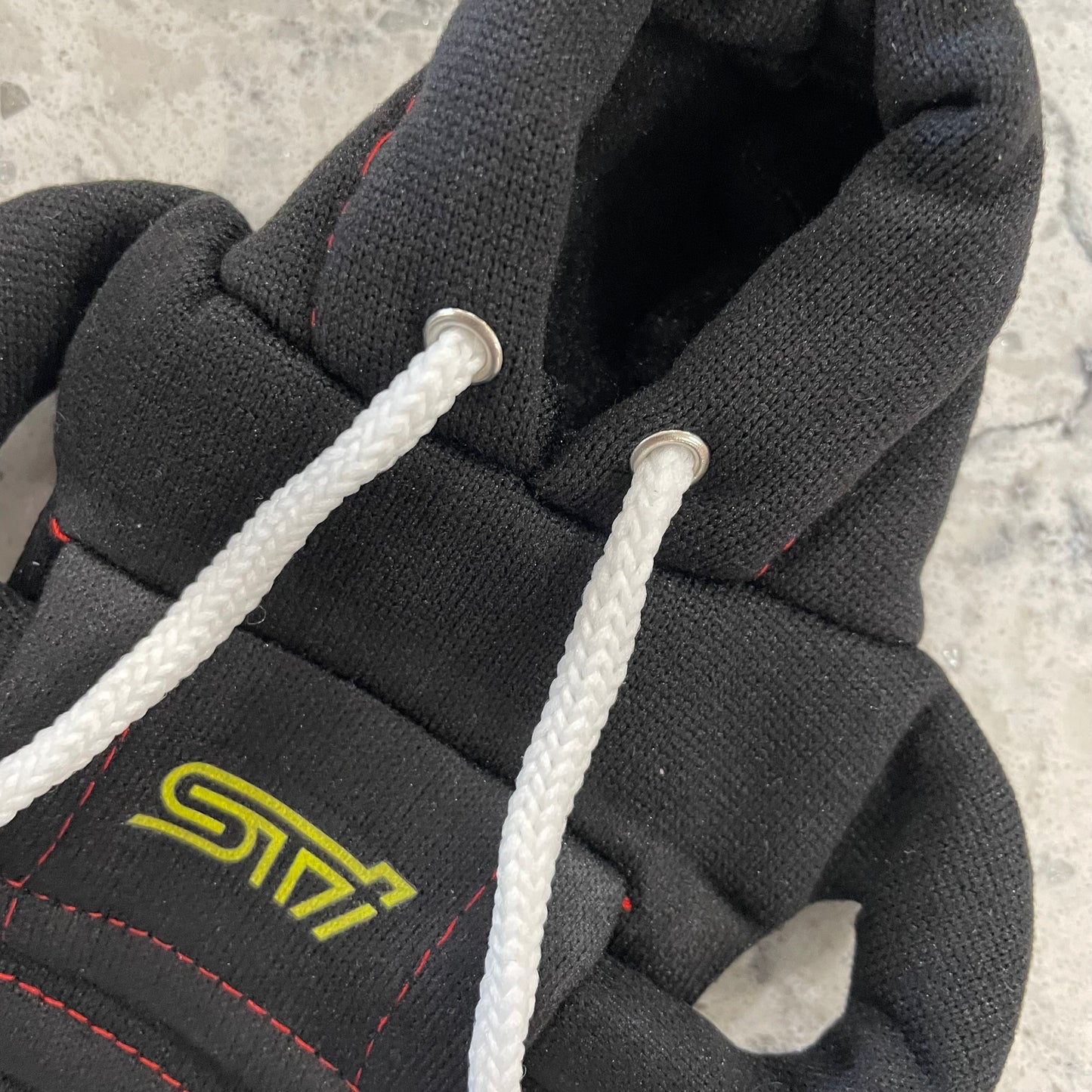 Subaru STI Yellow Logo Gear Stick Hoodie Black - Retro Fast Fords