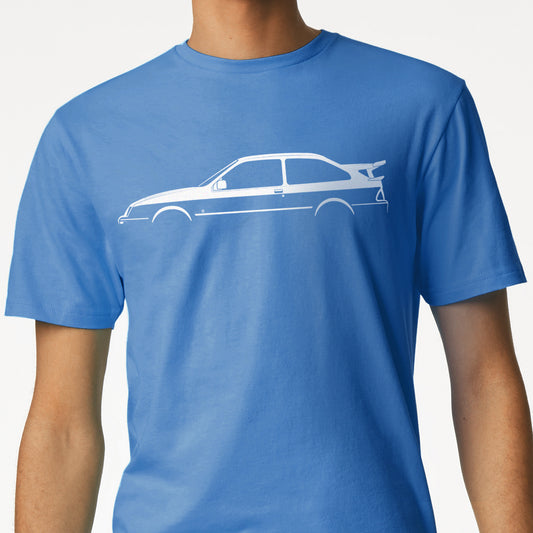 Ford Sierra RS500 Cosworth Silhouette T-Shirt by Retro Fast Fords BLUE