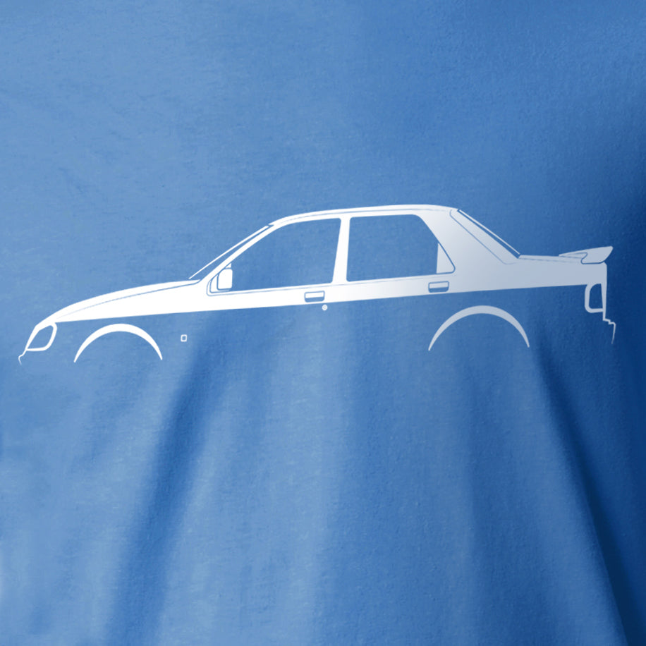 Ford Sierra Sapphire Cosworth Silhouette T-Shirt by Retro Fast Fords BLUE