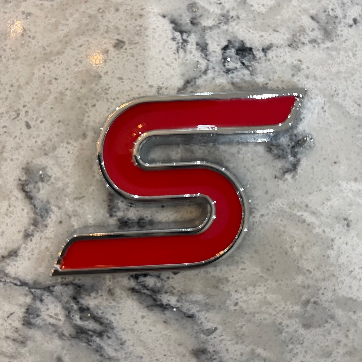Ford Zetec S Badge Red/Silver Outline, Stick On - Retro Fast Fords
