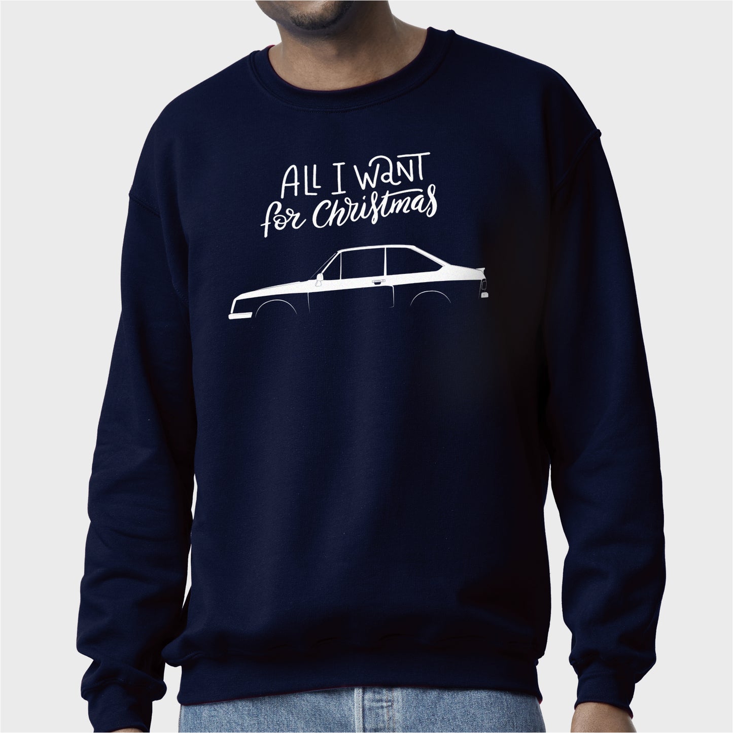 Men's Regular Fit Christmas Jumper Ford Escort Mk2