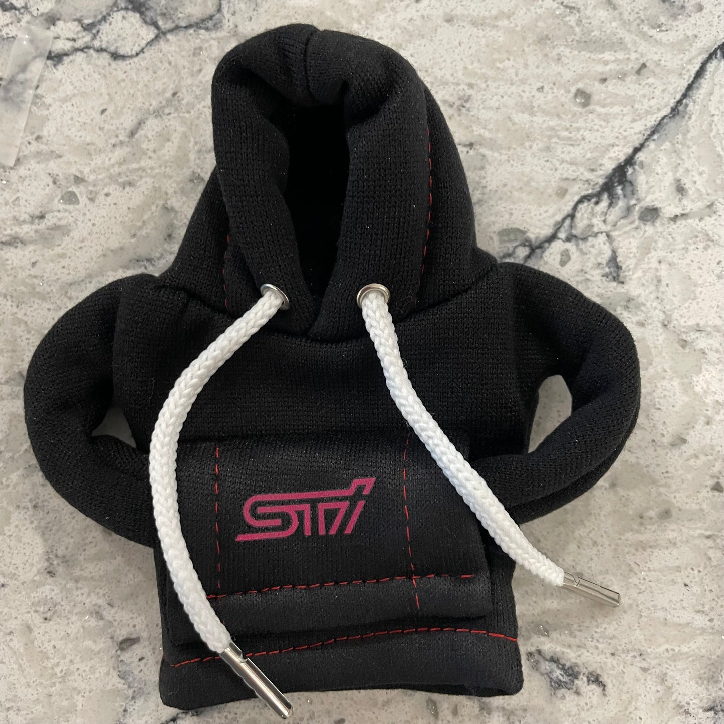 Subaru STI Pink Logo Gear Stick Hoodie Black - Retro Fast Fords