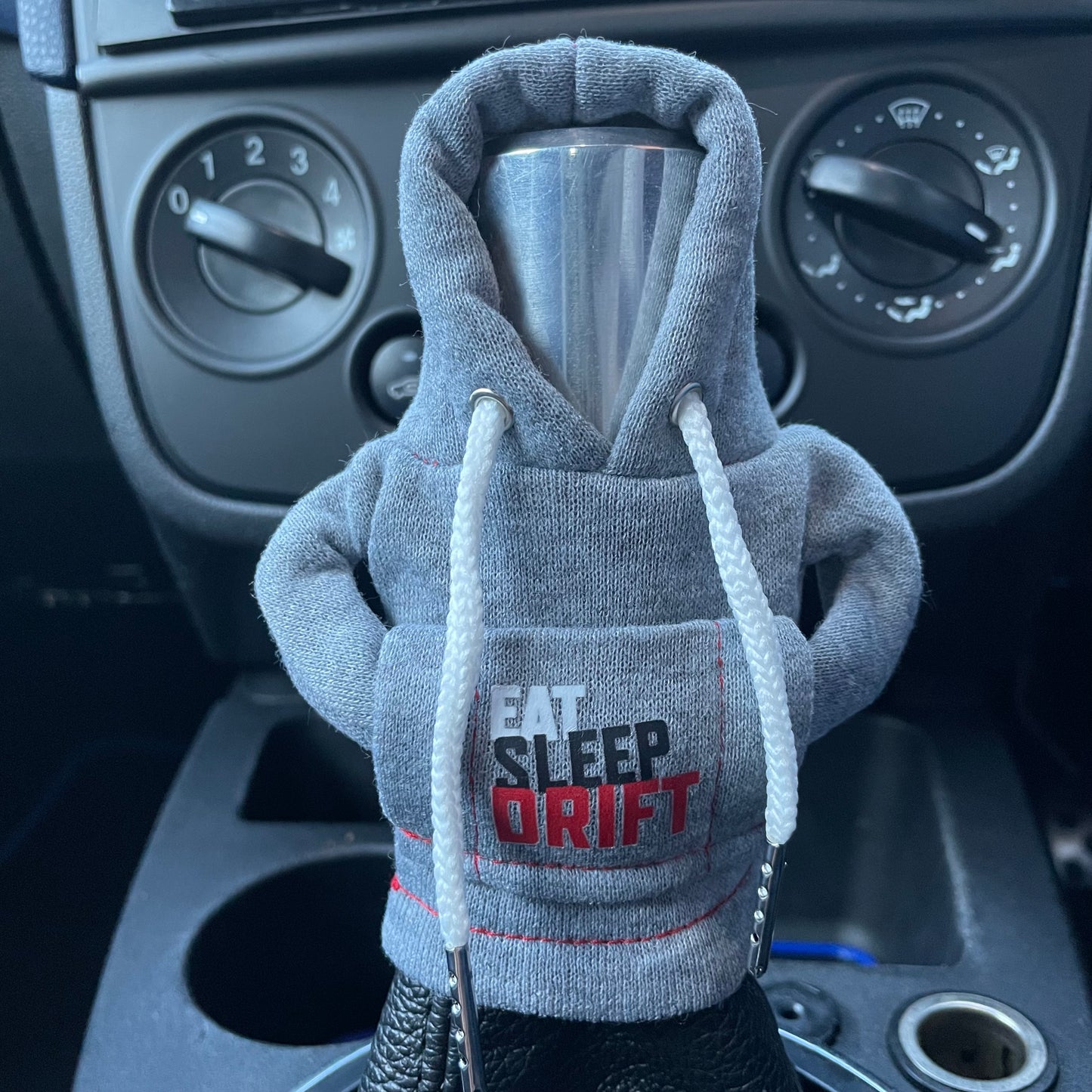Eat Sleep Drift Grey Novelty Gear Stick Hoodie - Retro Fast Fords