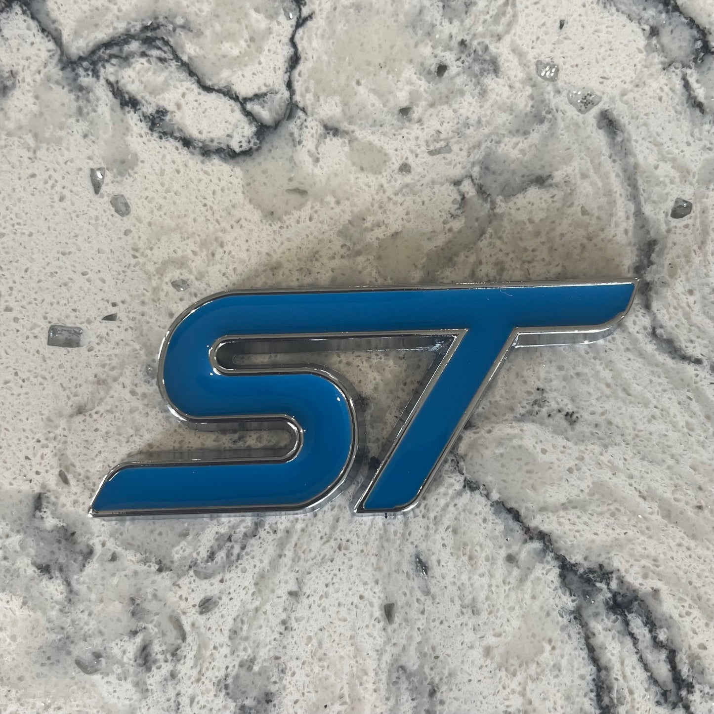 Ford ST Badge Mid Blue/Silver Outline, Stick On