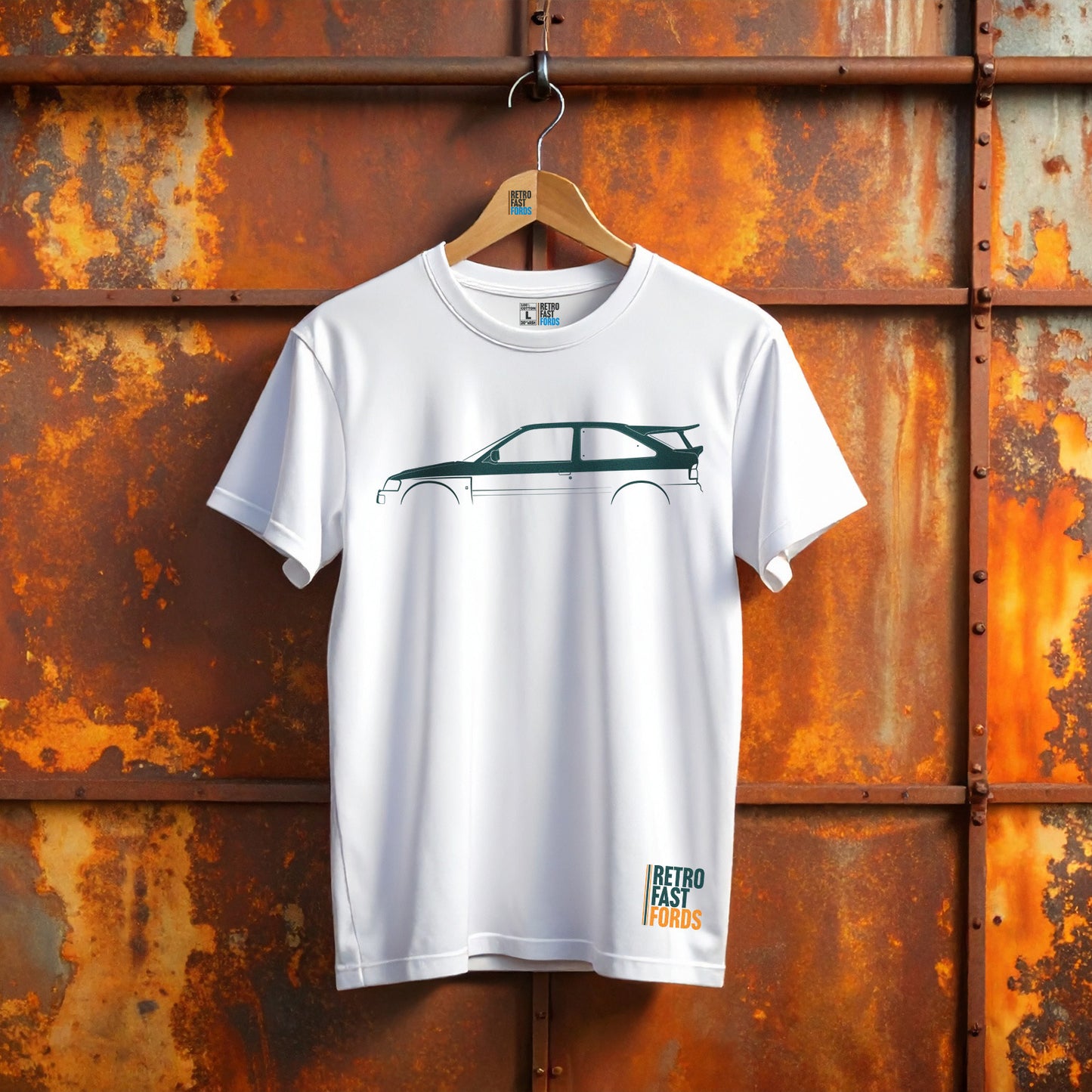 Ford Escort RS Cosworth Silhouette T-Shirt Mallard Green