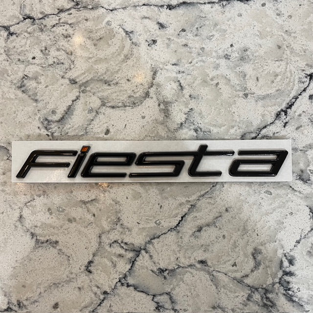 Ford Fiesta Badge Black With Orange Dot, Rear Stick On - Retro Fast Fords