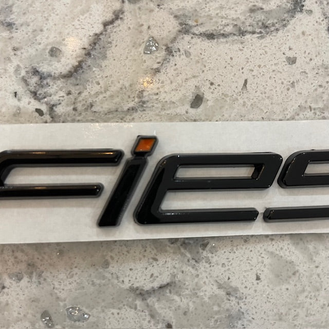 Ford Fiesta Badge Black With Orange Dot, Rear Stick On - Retro Fast Fords