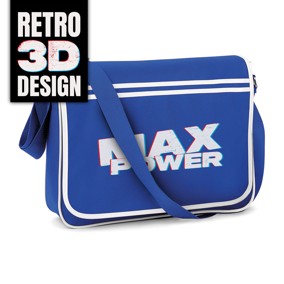 Max Power Royal Blue messenger bag 3D design
