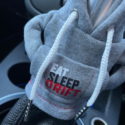 Eat Sleep Drift Grey Novelty Gear Stick Hoodie - Retro Fast Fords