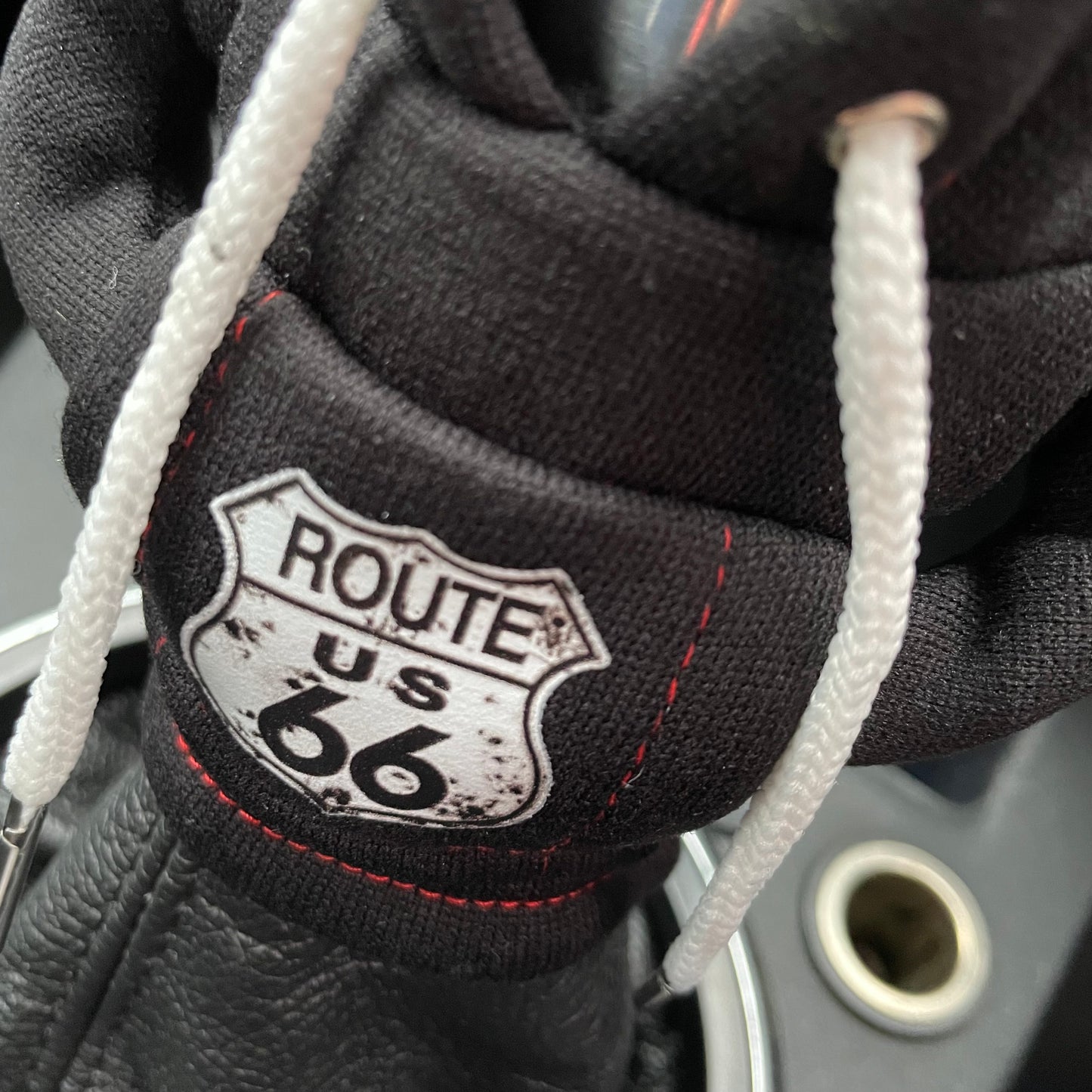 Black Route 66 Novelty Gear Stick Hoodie - Retro Fast Fords