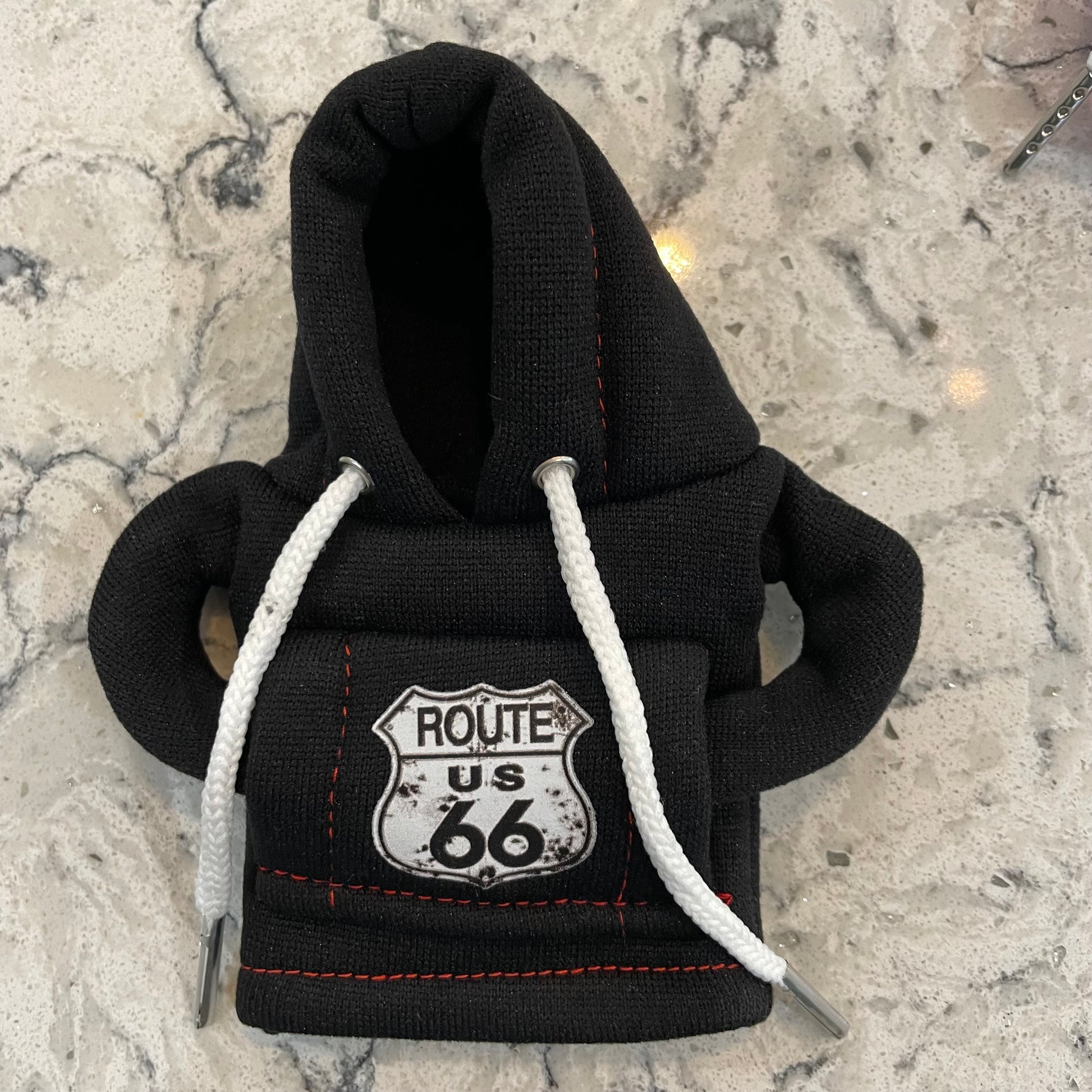 Black Route 66 Novelty Gear Stick Hoodie - Retro Fast Fords