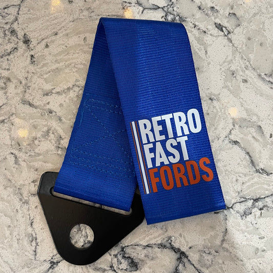 Retro Fast Ford JDM Style Tow Strap Universal Blue - Retro Fast Fords