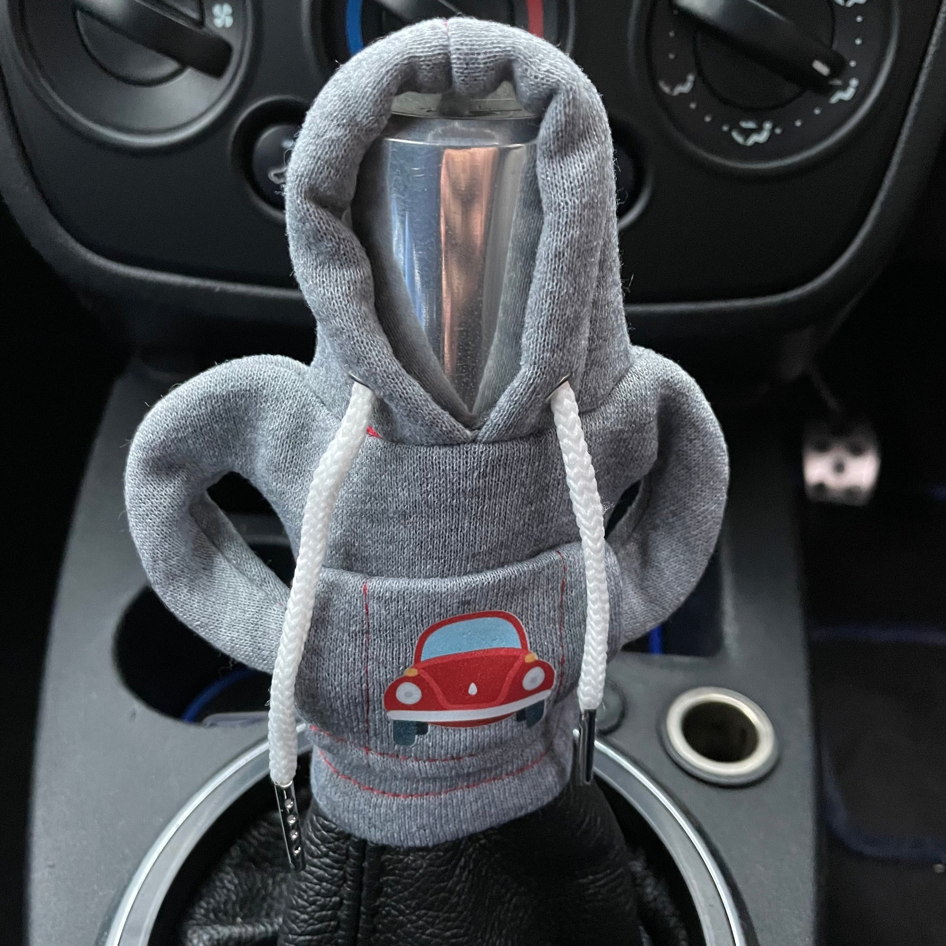 VW Beetle Grey Novelty Gear Stick Hoodie - Retro Fast Fords