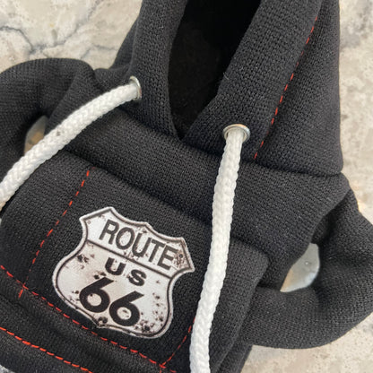 Black Route 66 Novelty Gear Stick Hoodie - Retro Fast Fords