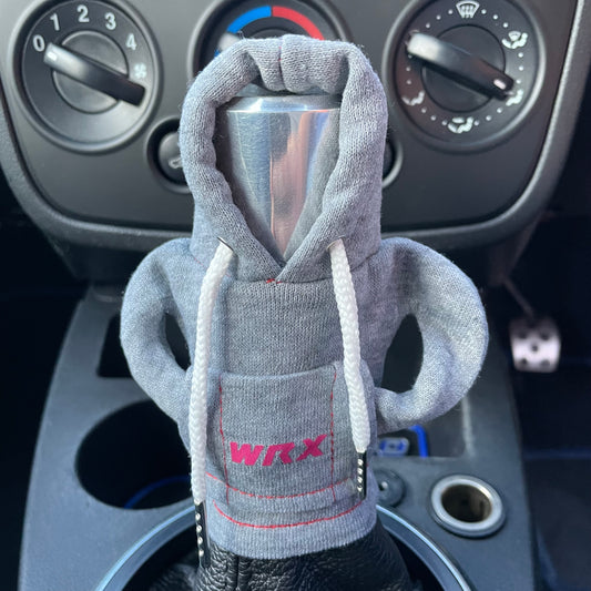 Subaru WRX Pink Logo Gear Stick Hoodie Grey - Retro Fast Fords