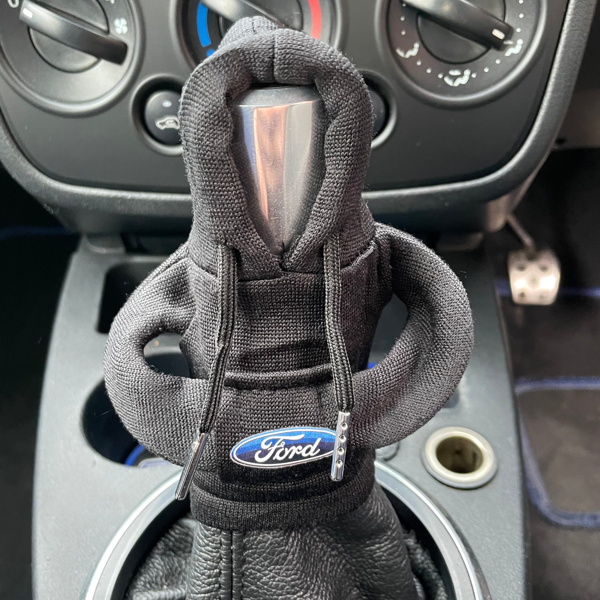 Ford Logo Novelty Gear Stick Hoodie Black - Retro Fast Fords