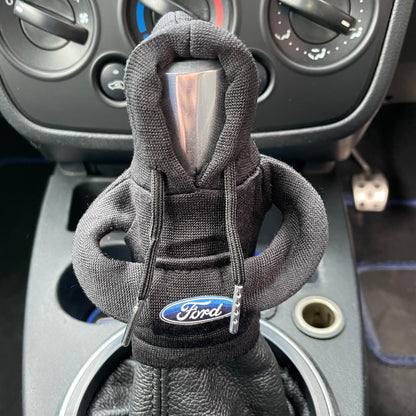 Ford Logo Novelty Gear Stick Hoodie Black - Retro Fast Fords