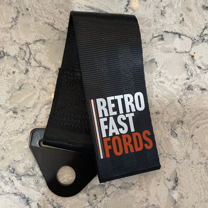 Retro Fast Ford JDM Style Tow Strap Universal Black - Retro Fast Fords