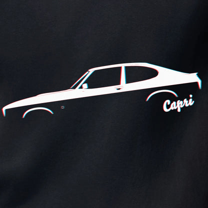 Ford Capri Mk3 Retro 3D Silhouette T-Shirt by Retro Fast Fords