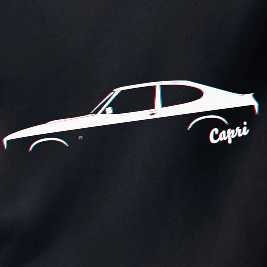 Ford Capri Mk3 Retro 3D Silhouette T-Shirt by Retro Fast Fords