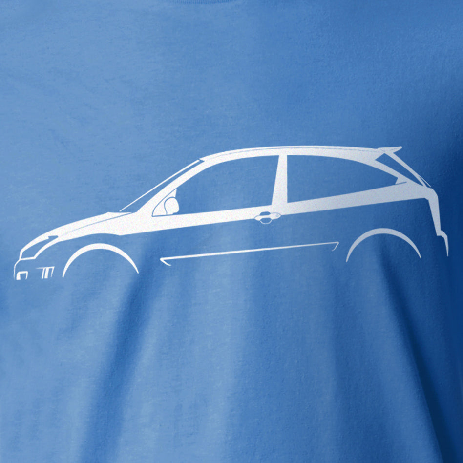 Ford Focus Mk1 RS Silhouette T-Shirt by Retro Fast Fords BLUE
