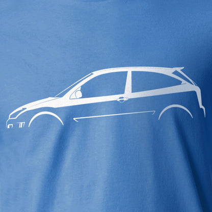 Ford Focus Mk1 RS Silhouette T-Shirt by Retro Fast Fords BLUE