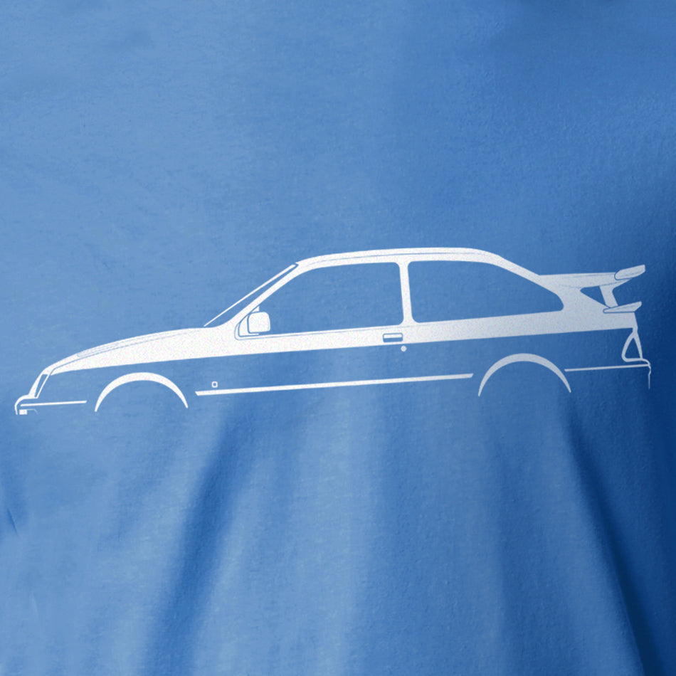 Ford Sierra RS500 Cosworth Silhouette T-Shirt by Retro Fast Fords BLUE