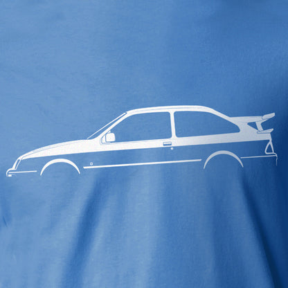 Ford Sierra RS500 Cosworth Silhouette T-Shirt by Retro Fast Fords BLUE
