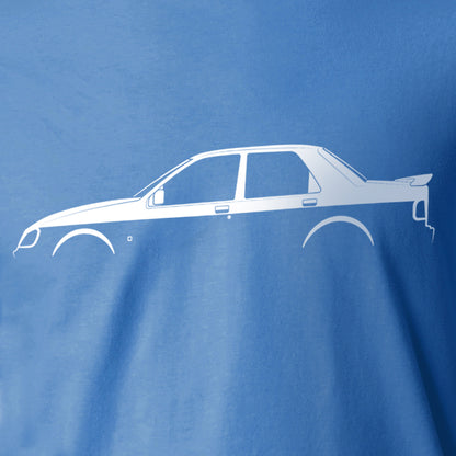 Ford Sierra Sapphire Cosworth Silhouette T-Shirt by Retro Fast Fords BLUE