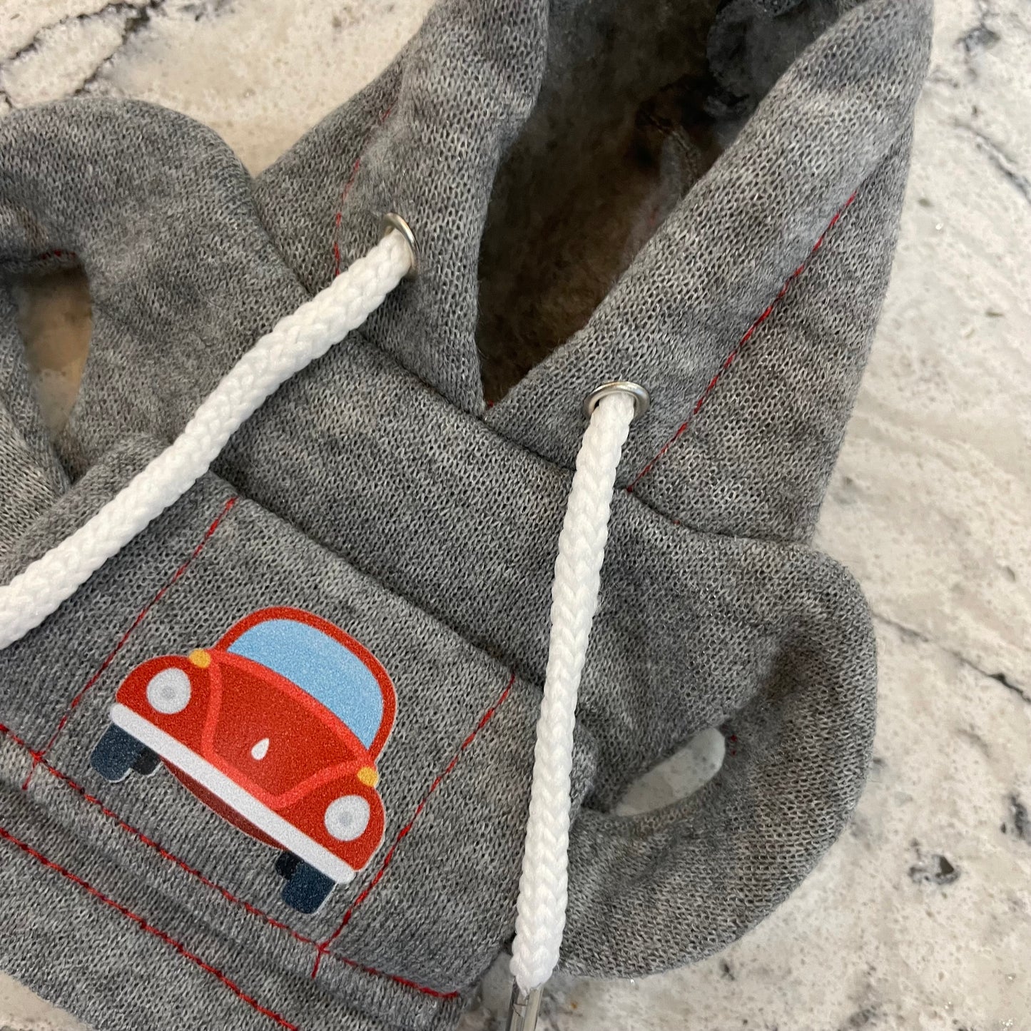 VW Beetle Grey Novelty Gear Stick Hoodie - Retro Fast Fords