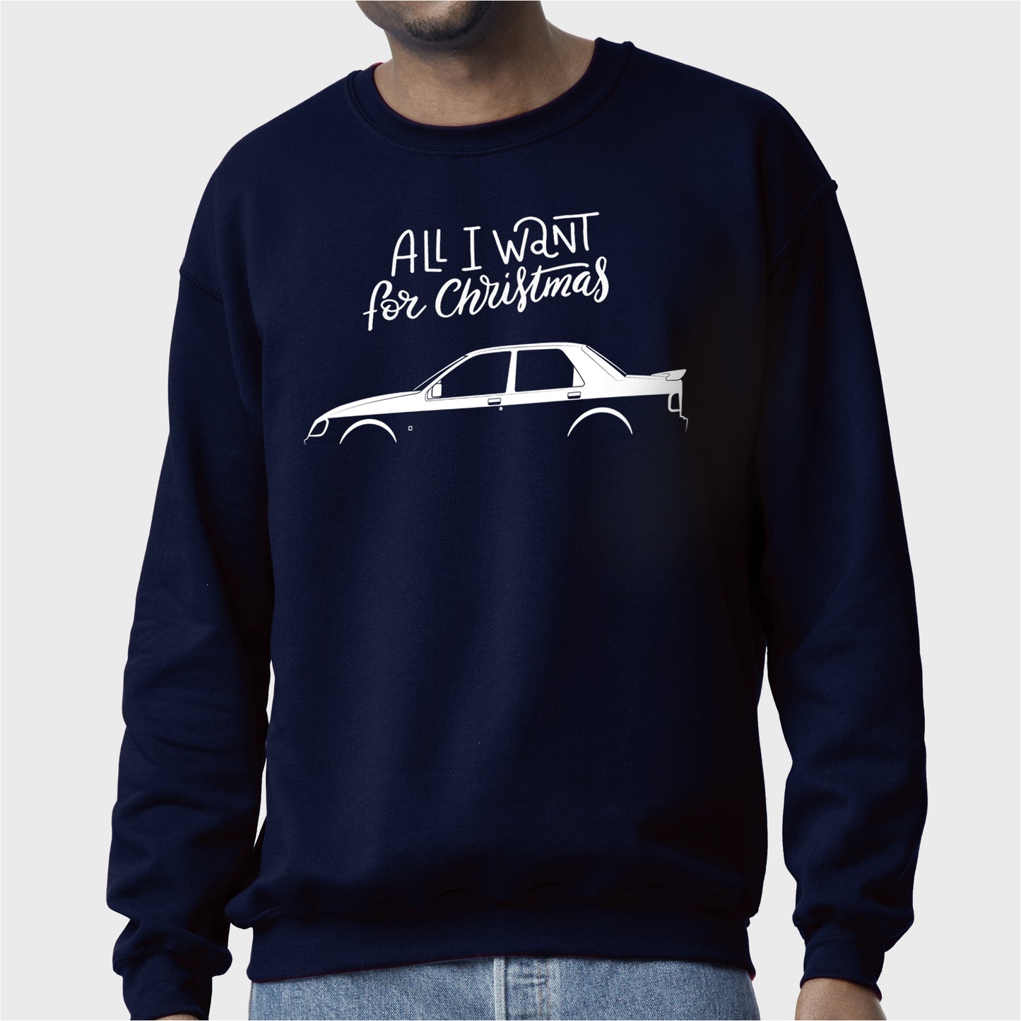 Men's Regular Fit Christmas Jumper Ford  Sierra Sapphire Cosworth