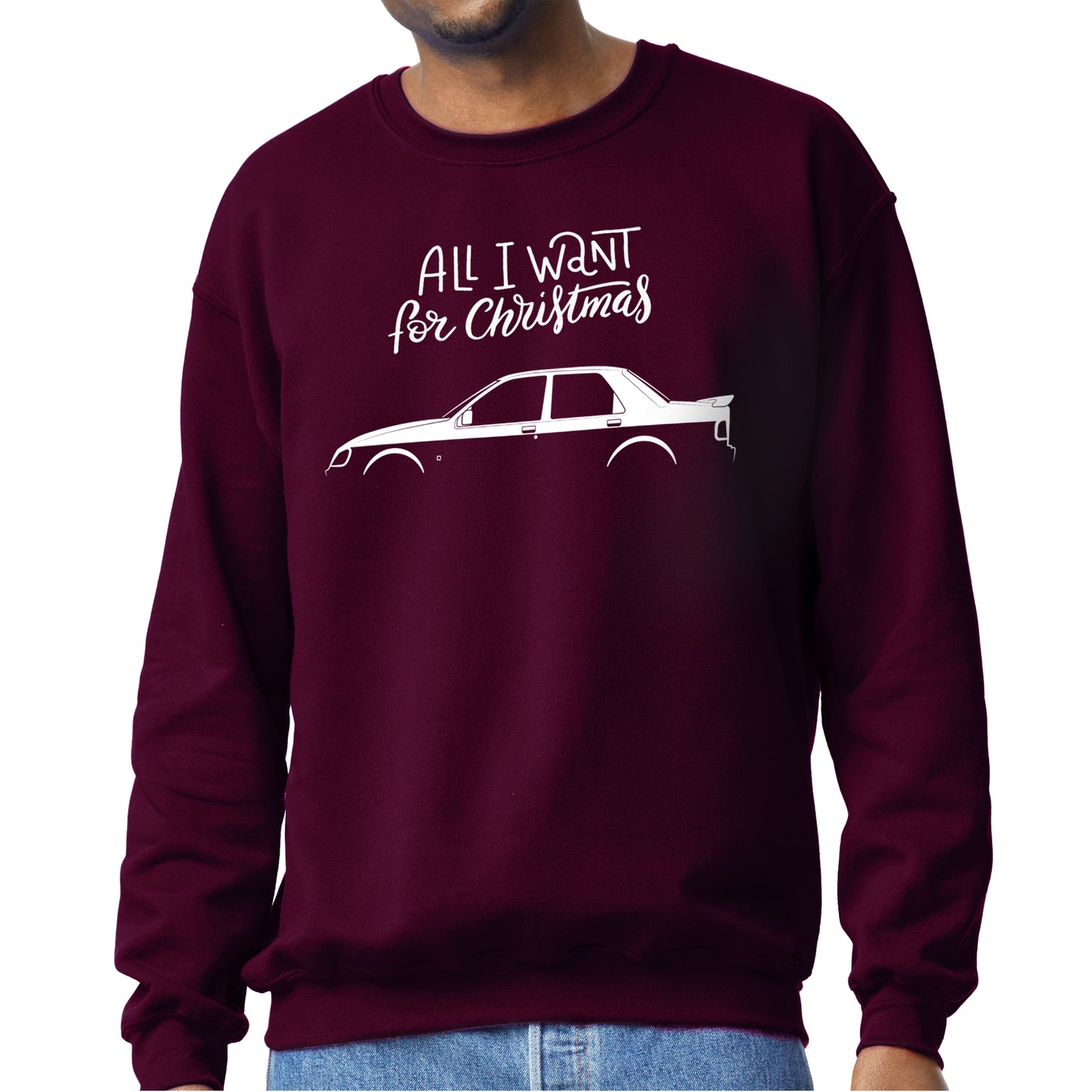 Men's Regular Fit Christmas Jumper Ford  Sierra Sapphire Cosworth