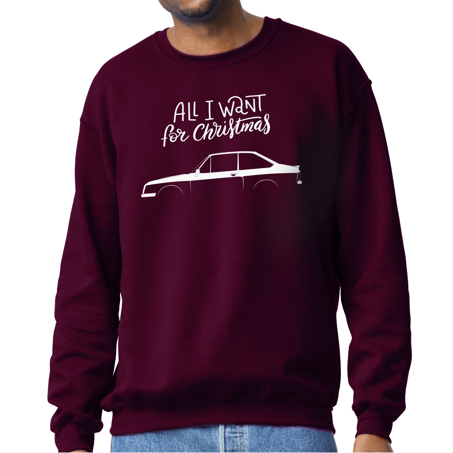 Men's Regular Fit Christmas Jumper Ford Escort Mk2