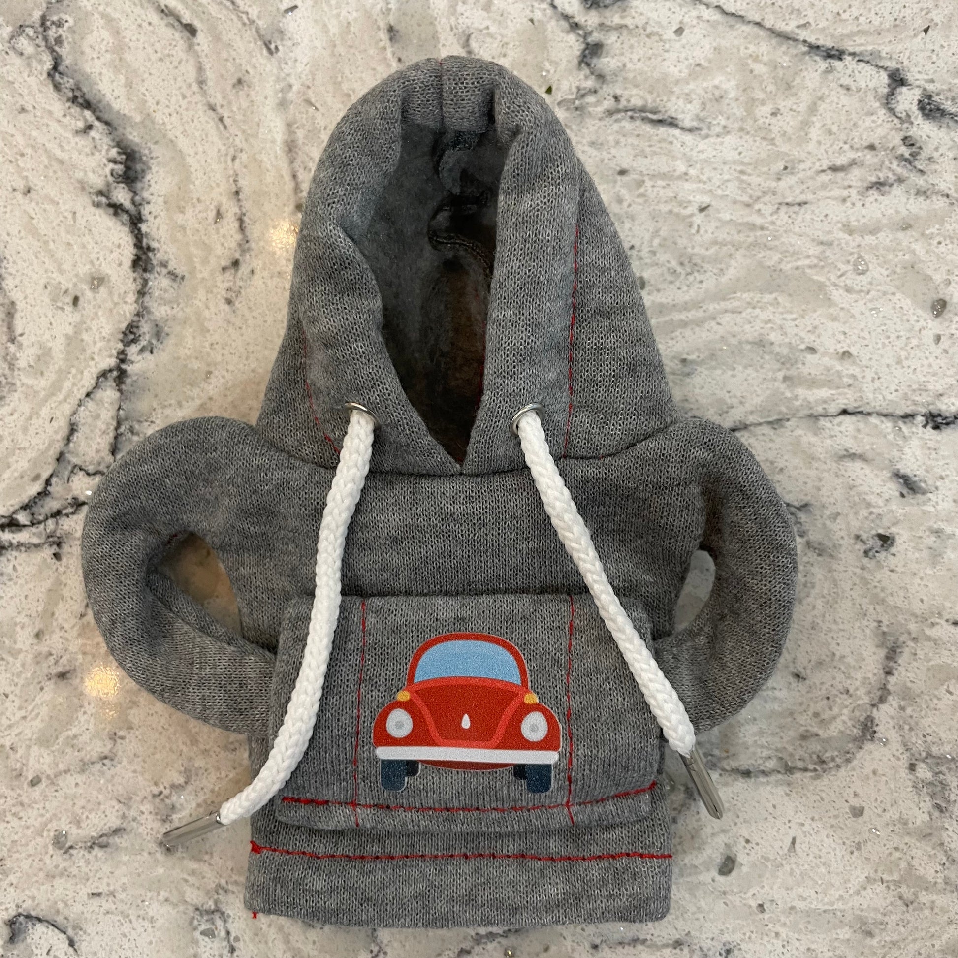 VW Beetle Grey Novelty Gear Stick Hoodie - Retro Fast Fords
