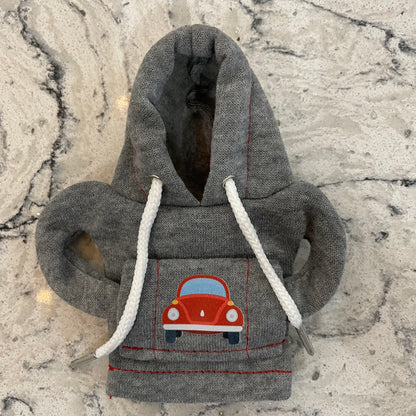 VW Beetle Grey Novelty Gear Stick Hoodie - Retro Fast Fords