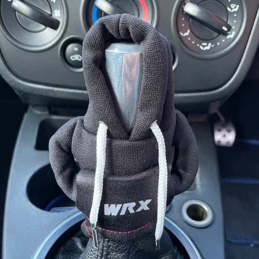 Subaru WRX White Logo Gear Stick Hoodie Black - Retro Fast Fords