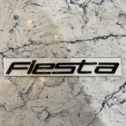 Ford Fiesta Badge Black With Green Dot, Rear Stick On - Retro Fast Fords