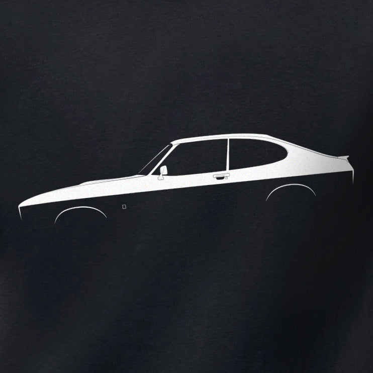 Ford Capri Mk3 Silhouette T-Shirt by Retro Fast Fords