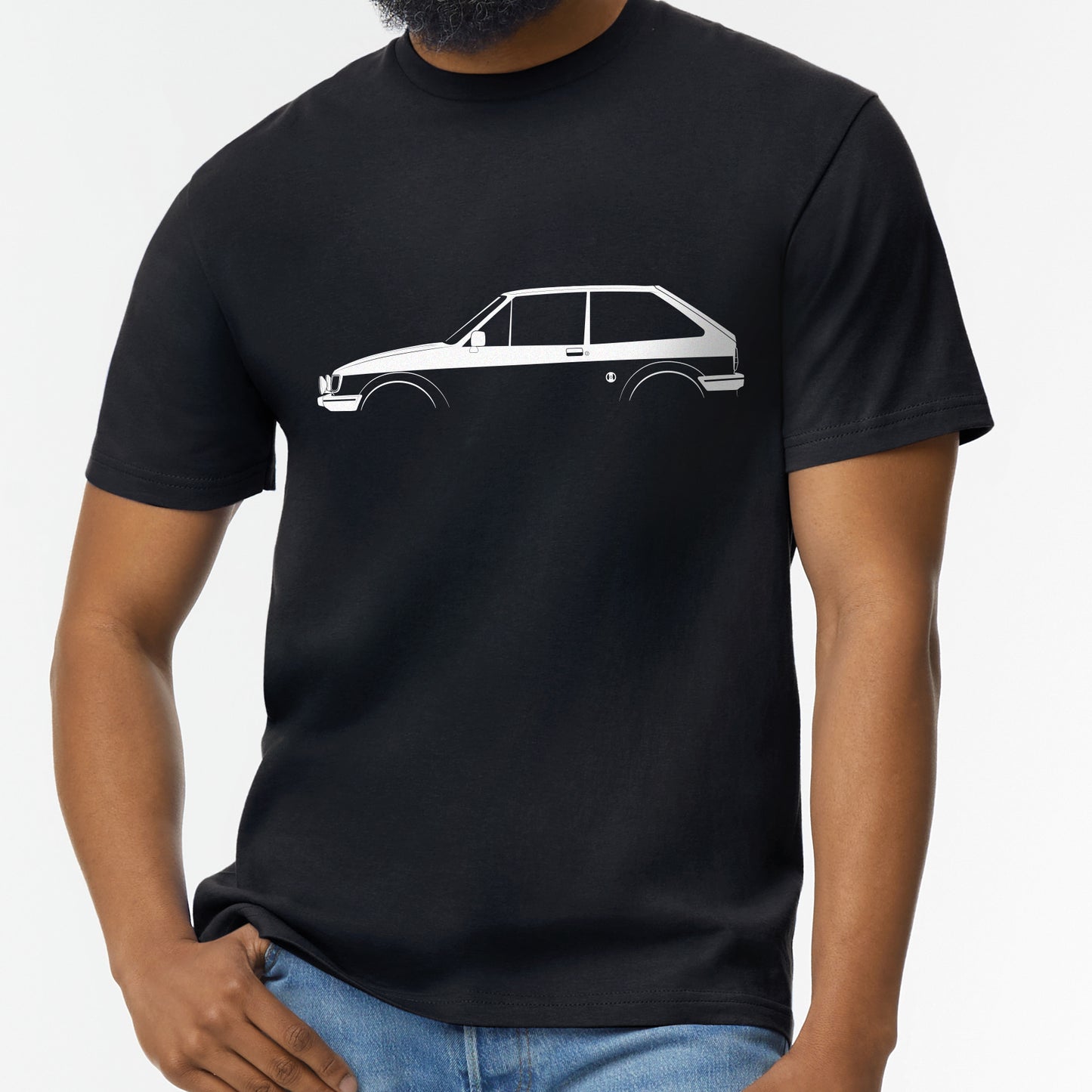 Ford Fiesta Mk2 XR2 Silhouette T-Shirt by Retro Fast Fords