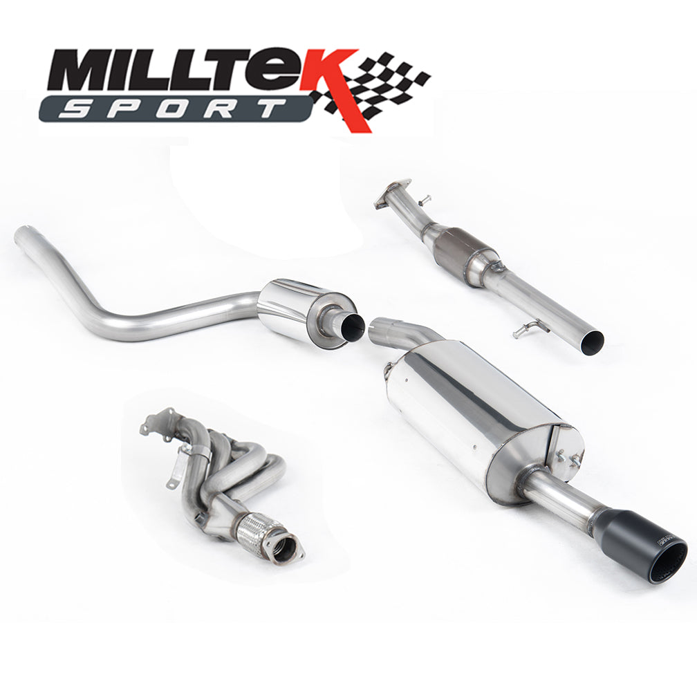 Milltek Sport Full System (including Hi-Flow Sports Cat) Resonated (quieter). Requires a Stage 2 ECU remap Ceramic Coated Satin Black Trim