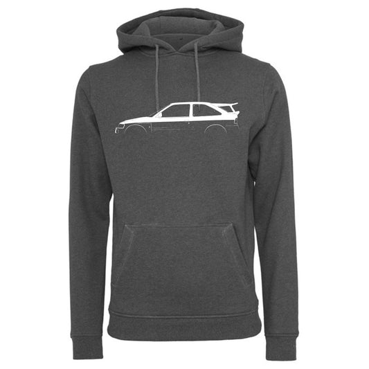 Retro Fast Fords Charcoal Grey Hoodie Ford Escort Cosworth