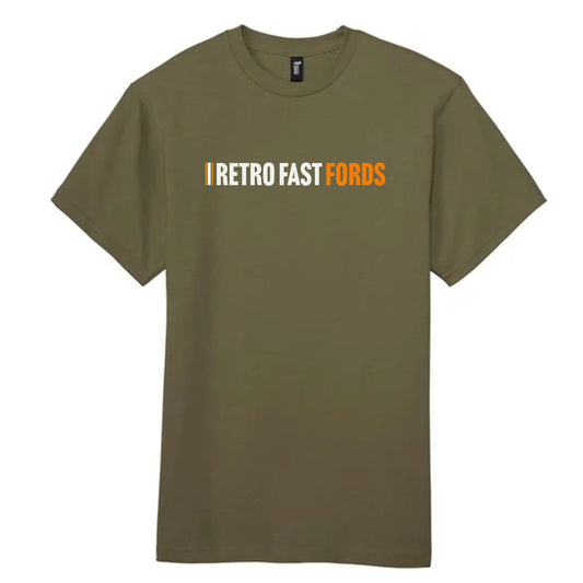 Retro Fast Fords Everyday Olive T-Shirt Large Logo - Retro Fast Fords