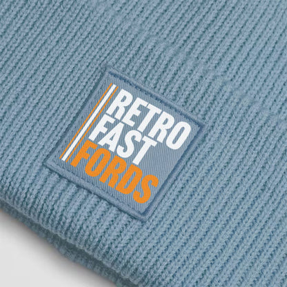 Deep-cuffed Beanie in Dusty Blue Winter Hat Retro Fast Fords