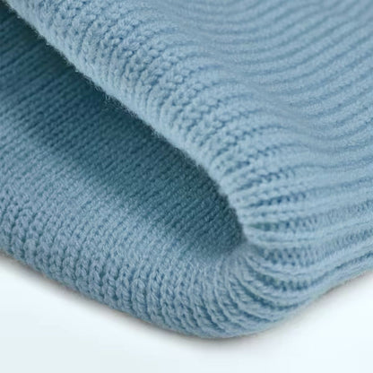 Deep-cuffed Beanie in Dusty Blue Winter Hat Retro Fast Fords