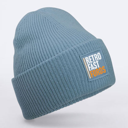 Deep-cuffed Beanie in Dusty Blue Winter Hat Retro Fast Fords